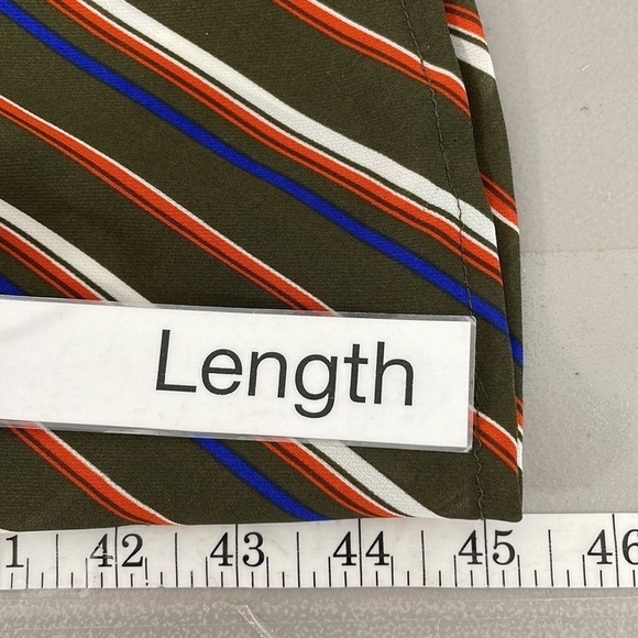 LUNIK Dress Wrap Olive Green Orange Blue Stripes Size Large - Picture 12 of 15